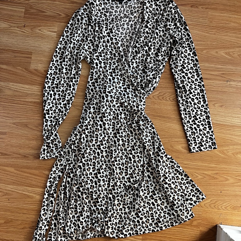 Leopard Wrap Dress Banana Republic